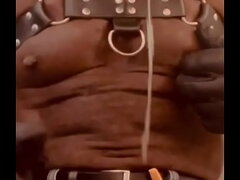 Part 1 Leather Harness BBC Titplay and Sex Toy Session