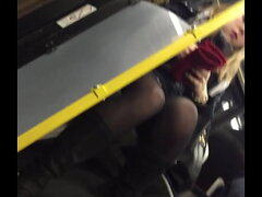 girl with a jupe at bus