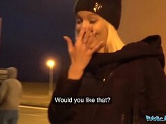 Public Agent Hot blonde fucks him for his cash offer