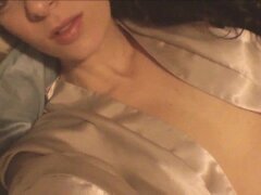 Self made video of horny canadian brunette