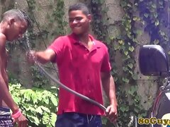 Gay african twinks fucking at outdoor carwash