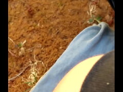 AquaPussy rubbing her clit in the woods