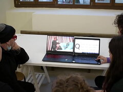 Need a gangbang to learn the art system? Amateurs and artist Franko B try to find out with some rough sex - FakeVoyeur.